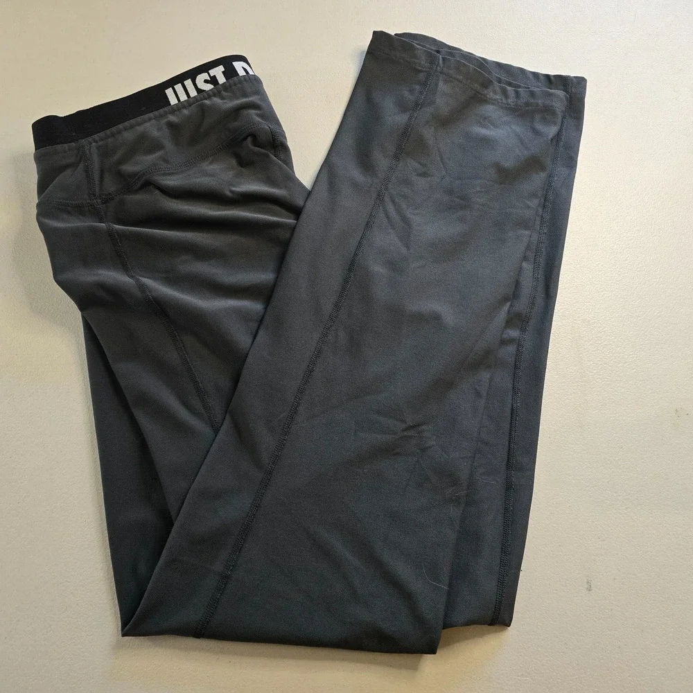 Nike Jogger Pants Women's XL Dark Gray Pull On Straight Leg Just Do It Stretch